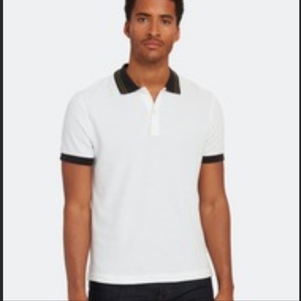 ATM Anthony Thomas Melillo Pique Polo w/ Tipping Detail Size Large Retail $150
